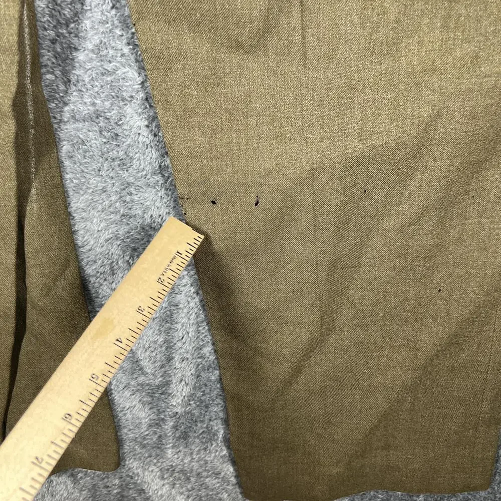 Vintage Pants Mens 31x31 Green Tweed Wool Army WWII Button Fly Lined Straight